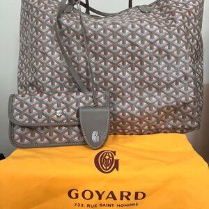 Authentic Large soft nude/grey Goyardine canvas